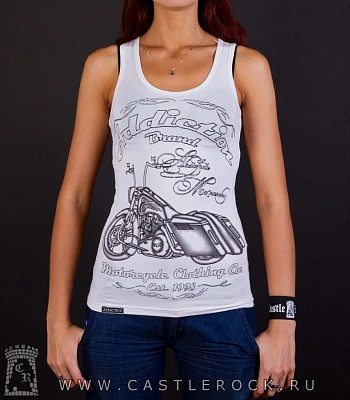 майка addiction мотоцикл "absolute monarchy" (белая)