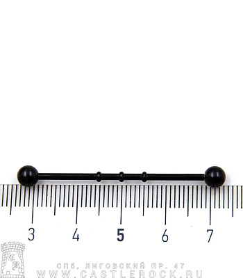 Штанга Индастриал Сталь Черная с Шариками Ребристая 1,6 х 38 х 5/5