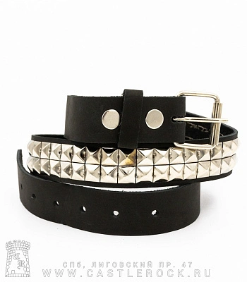 ремень кожаный 2 ряда пирамиды