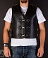 жилет байкерский кожаный с карабинами