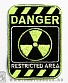 нашивка термо радиация "danger restricted area" (вышивка)