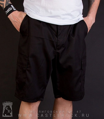 шорты милитари черные (узкие)
