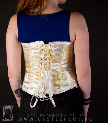 корсет белый с золотым узором