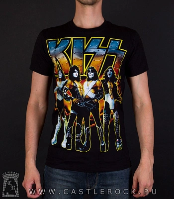 футболка kiss (группа, кант желтый)