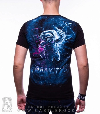 футболка космонавт "gravity" (полноформат, светится)