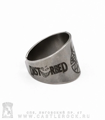кольцо сталь с гравировкой disturbed (безразмерное)