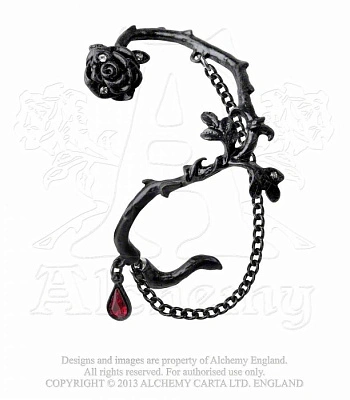 серьга кафф alchemy gothic (алхимия готик) e276 rose of passion