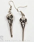 серьги череп птицы