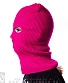 шапка балаклава вязаная (розовая яркая)