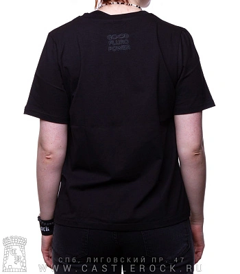 женская футболка котенок с кофе "mood morning" (прямая, светится)