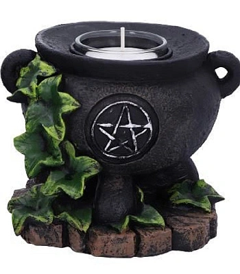 подсвечник котел с пентаграммой и плющом