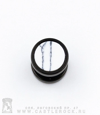 Обманка Плага Сталь Черная с Вставкой (белой) 1,2 х 6 х 10/10