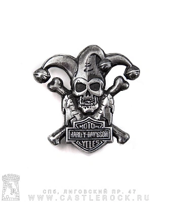 значок цанга harley-davidson (череп шута)