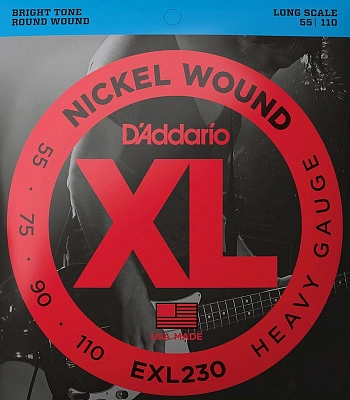 струны d'addario никелированные для бас-гитары exl230