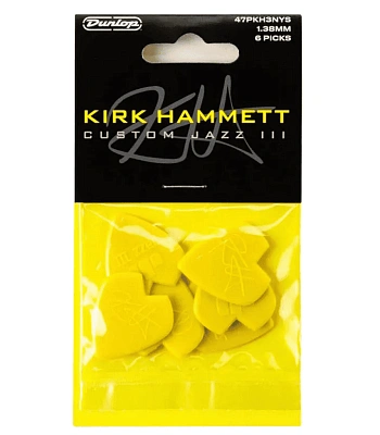 набор медиаторов kirk hammett jazz iii (желтый, 6 шт., 1,38 мм) 47pkh3nys