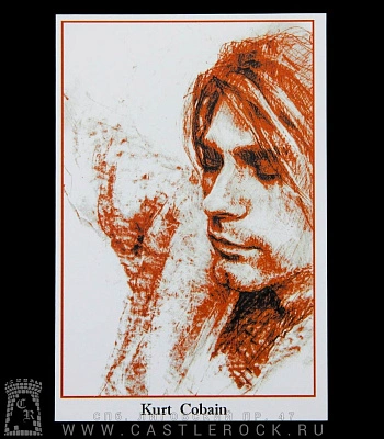 открытка авторская nirvana kurt cobain