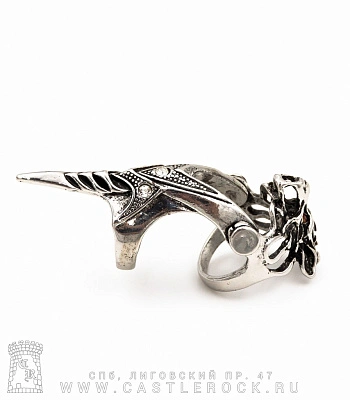 кольцо-коготь волк (стразы)