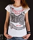 женская футболка addiction мотоцикл "motorcycle clothing" (белая)