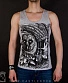 майка сова и череп индейца (серая)