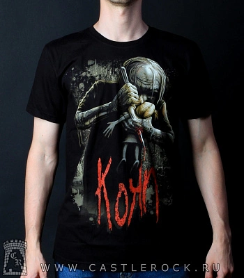 футболка korn (ведьма и кукла, принт большой)