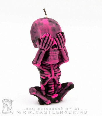 свеча скелет "ничего не вижу" (воск)