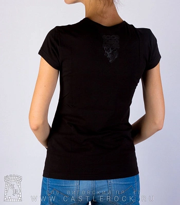 женская футболка santa muerte (ч/б, светится)