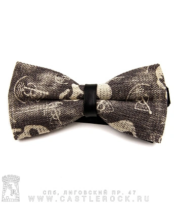 галстук-бабочка черепа (серый)