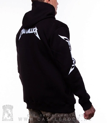 балахон metallica "and justice for all" (принт ч/б, надпись красная)