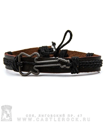 фенечка кожаная гитара (ремень, коричневая)