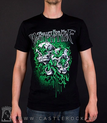 футболка bullet for my valentine (принт зеленый) nts