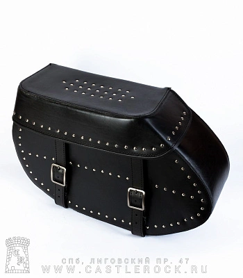 кофры для мотоцикла боковые с клепками (черные)