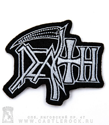 нашивка death (лого белое, вышивка)