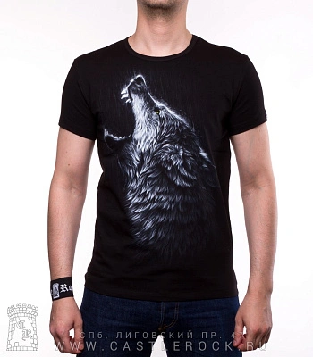 футболка волк воет (светится)