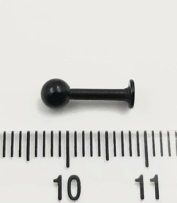 Лабрет Сталь Черный с Шариком 1,6 х 8 х 4