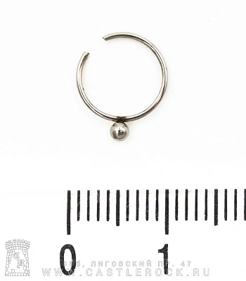 Кольцо для носа Сталь Разжимное с Шариком 0,8 х 8