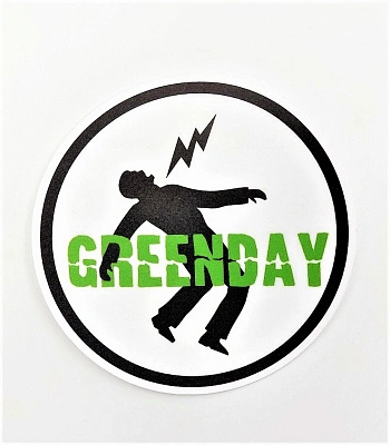 наклейка виниловая green day (удар молнией, круглая)