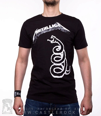 футболка metallica (змея, принт ч/б)