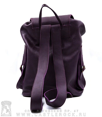 рюкзак кожаный o'skull фиолетовый (большой)