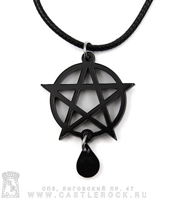 подвес пентаграмма с каплей (черный)