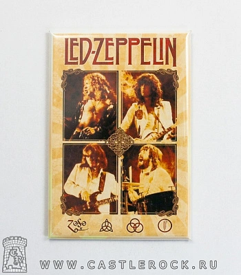 магнит прямоугольный led zeppelin (группа, бежевый)