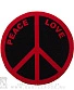 нашивка пацифик "peace love" (принт красный, большая)