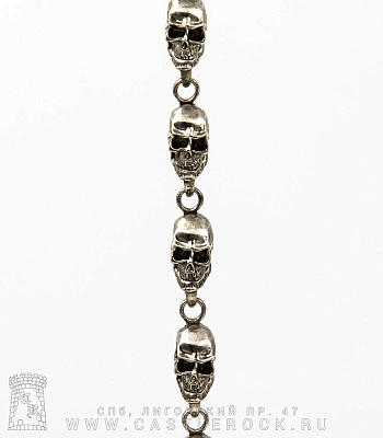 цепь с карабином черепа (большие, затемненная)