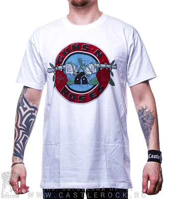 футболка guns'n'roses (лого, белая)