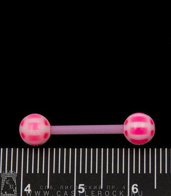 Штанга Биофлекс с Акриловыми Шариками Полосы (розовая) 1,6 х 14-15 х 6/6