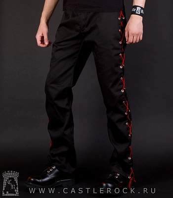 брюки люверс красная шнуровка