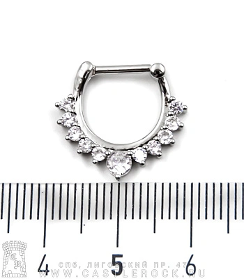 Кликер для септума Диадема (стразы прозрачные)