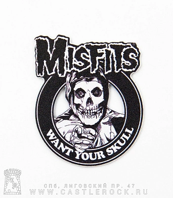 магнит металлический misfits "want your skull"