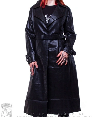 плащ женский к/з запашной а5088