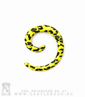 Растяжка Акрил Спираль Леопард (пятна, желтая) 5 мм