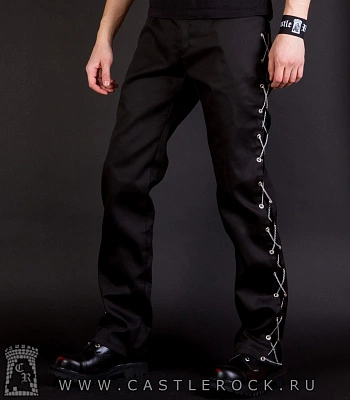 брюки люверс цепи шнуровка